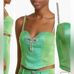 AREA NYC Green Crystal Bow Tank Top - NWT size 4 - SOLD OUT